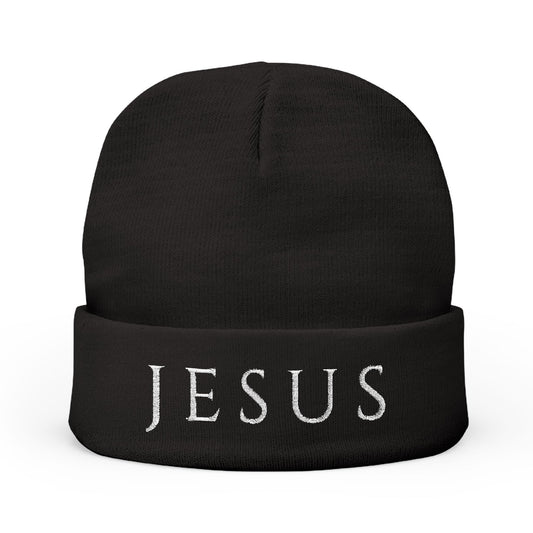 "Jesus" Knit Beanie (Embroidery)(dark colors)