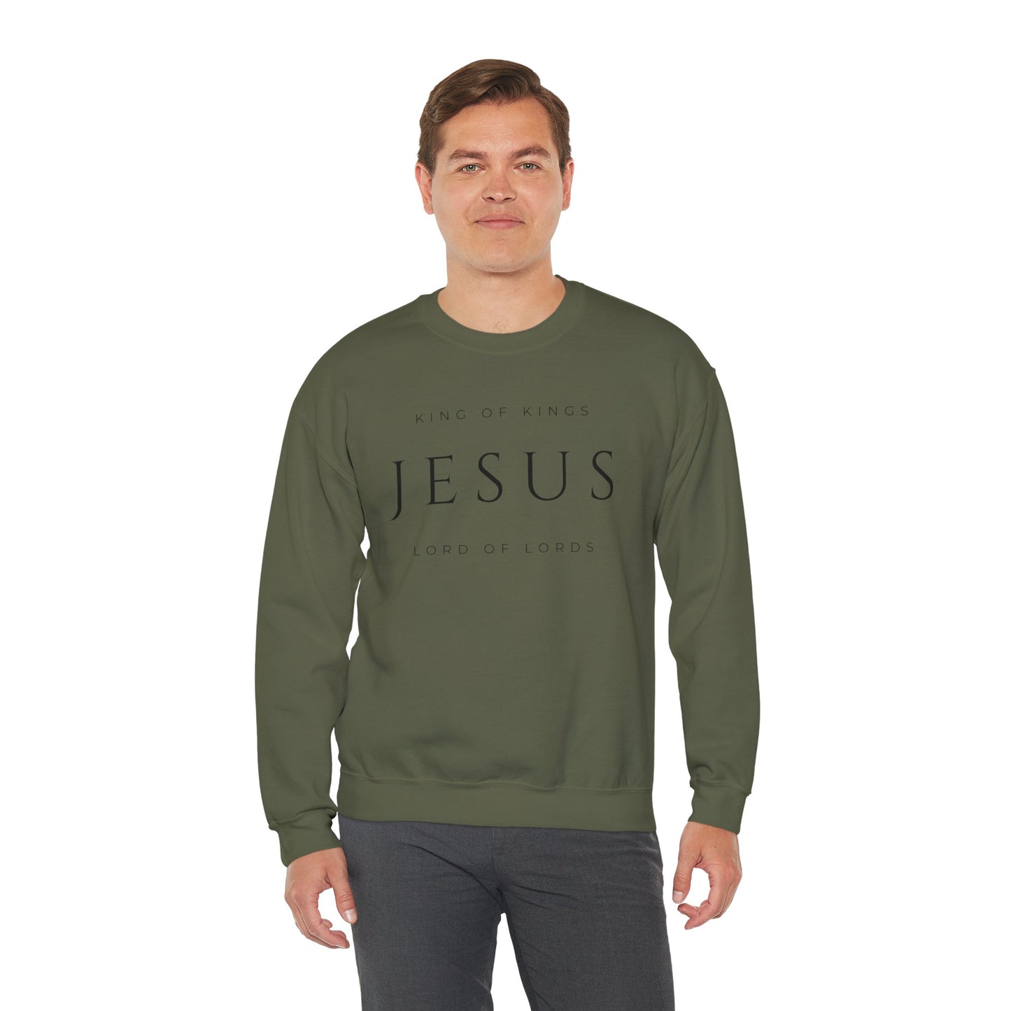 Christian Crewneck Sweatshirt - King of Kings, Jesus, Lord of Lords