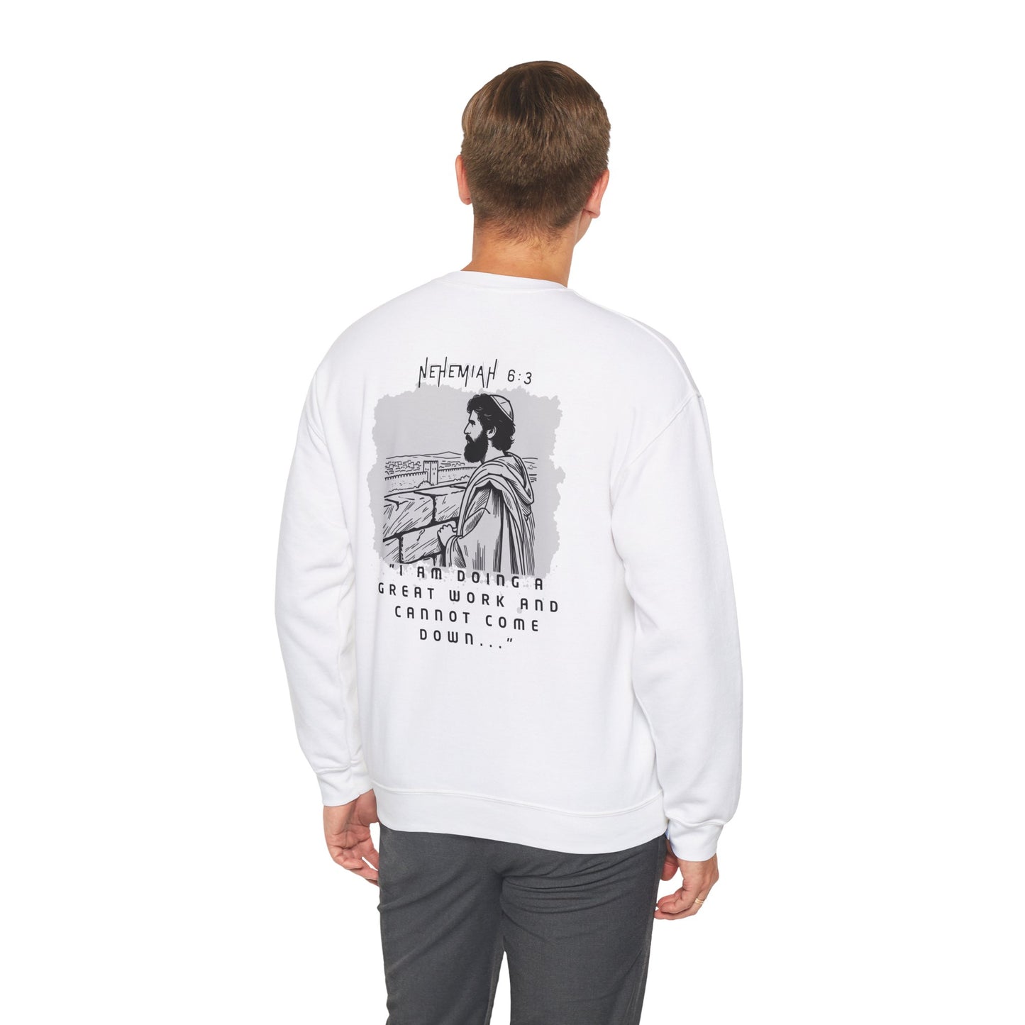 Nehemiah 6:3 Crewneck Sweatshirt - Christian Biblical Value