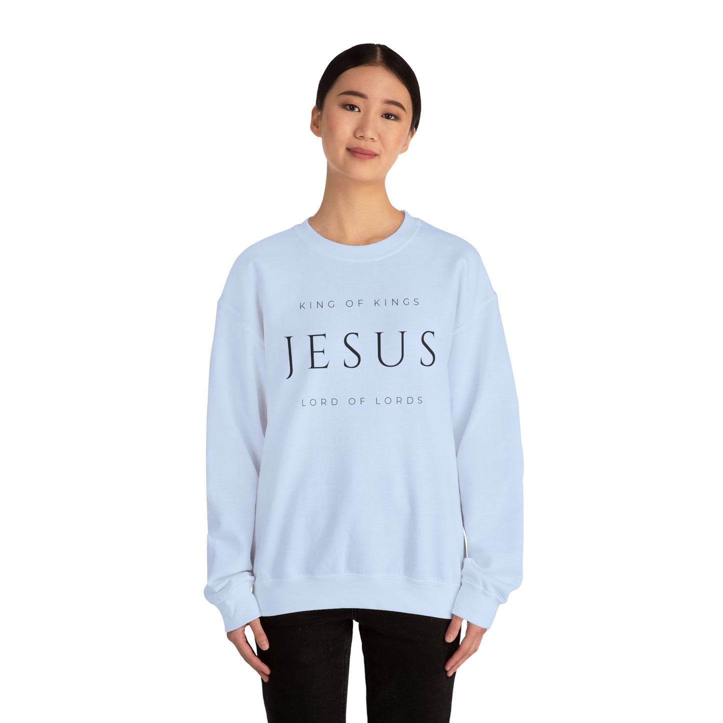 Christian Crewneck Sweatshirt - King of Kings, Jesus, Lord of Lords